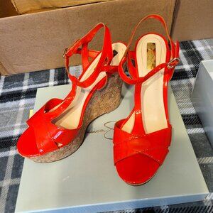 P369-NIB Jessica Simpson Ellerose Sweet Grapefruit Patent Leather SZ 9